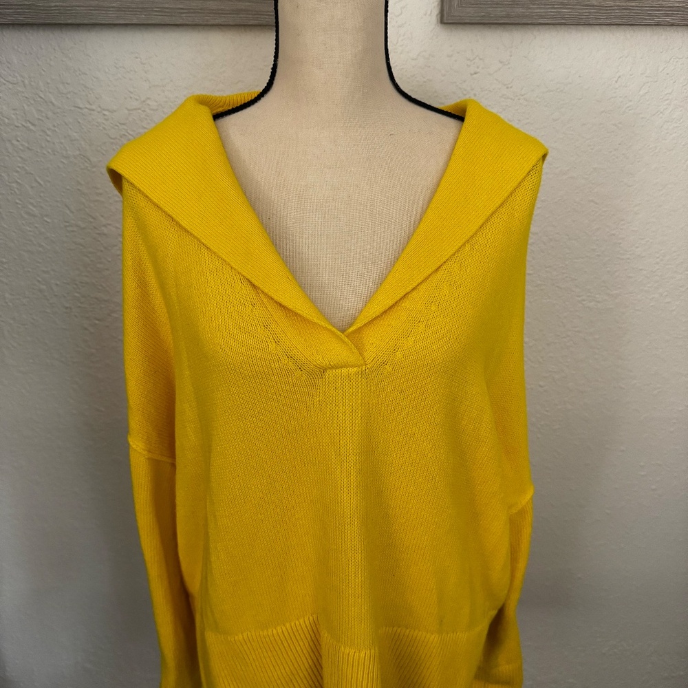 Banana Republic Lemon Zest Yellow Organic Cotton Sailor Sweater - Picture 2 of 6